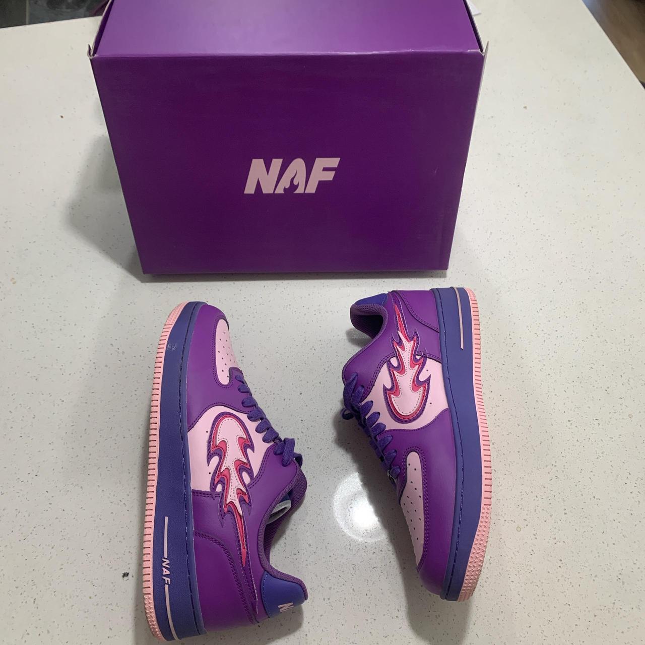 NAF Purple and Pink Flame Size 11.5 Minimal heel... - Depop