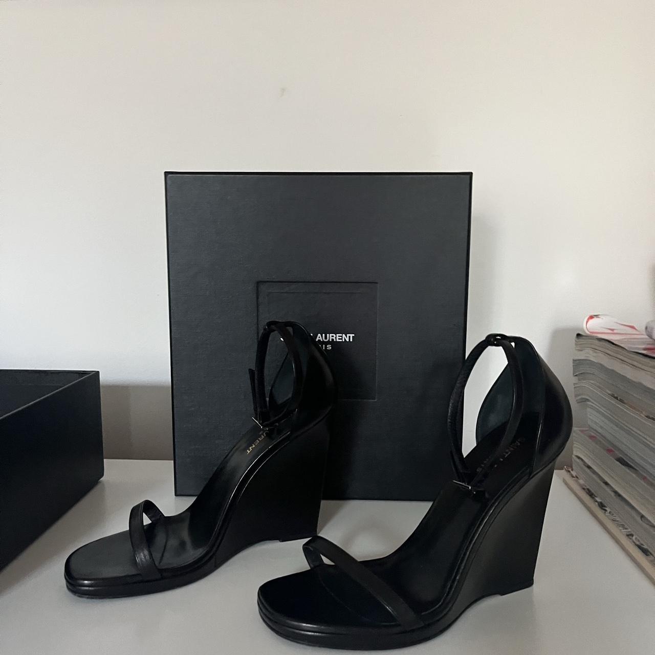 SAINT LAURENT BLACK HEELS SIZE 38.5 In great... - Depop