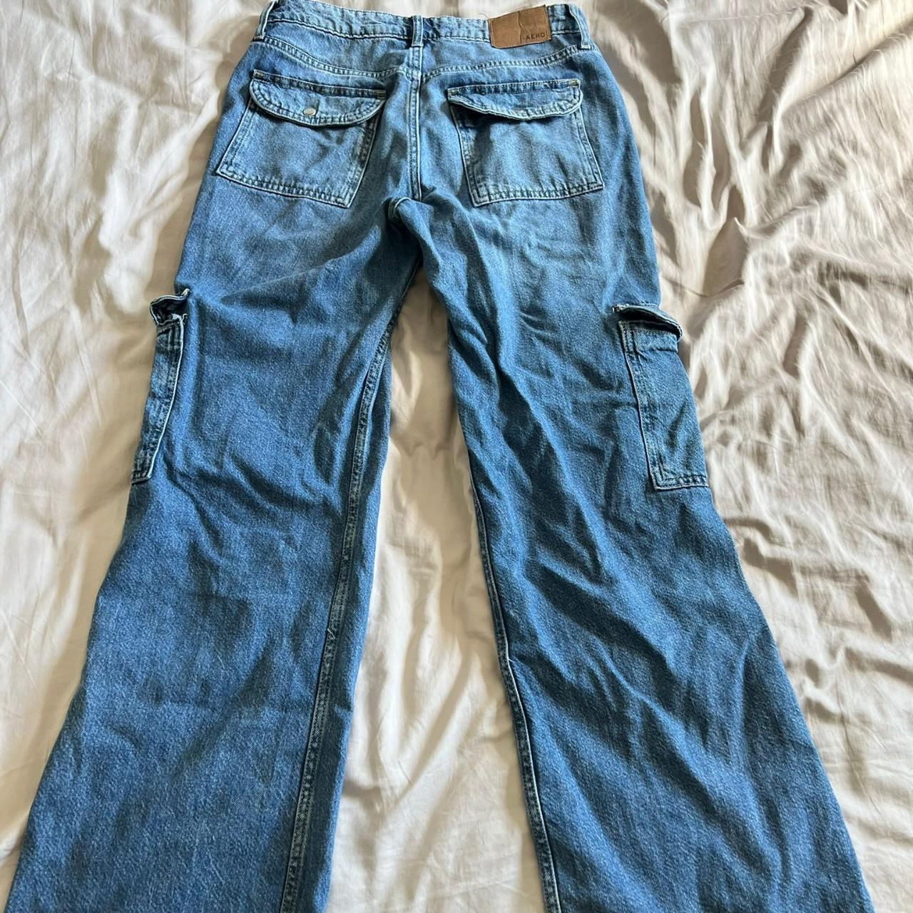 jeans cargo, used, good condition - Depop