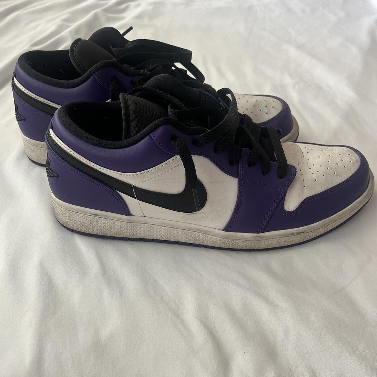 Jordan 1 low Court Purple White Price on Stockx. Depop