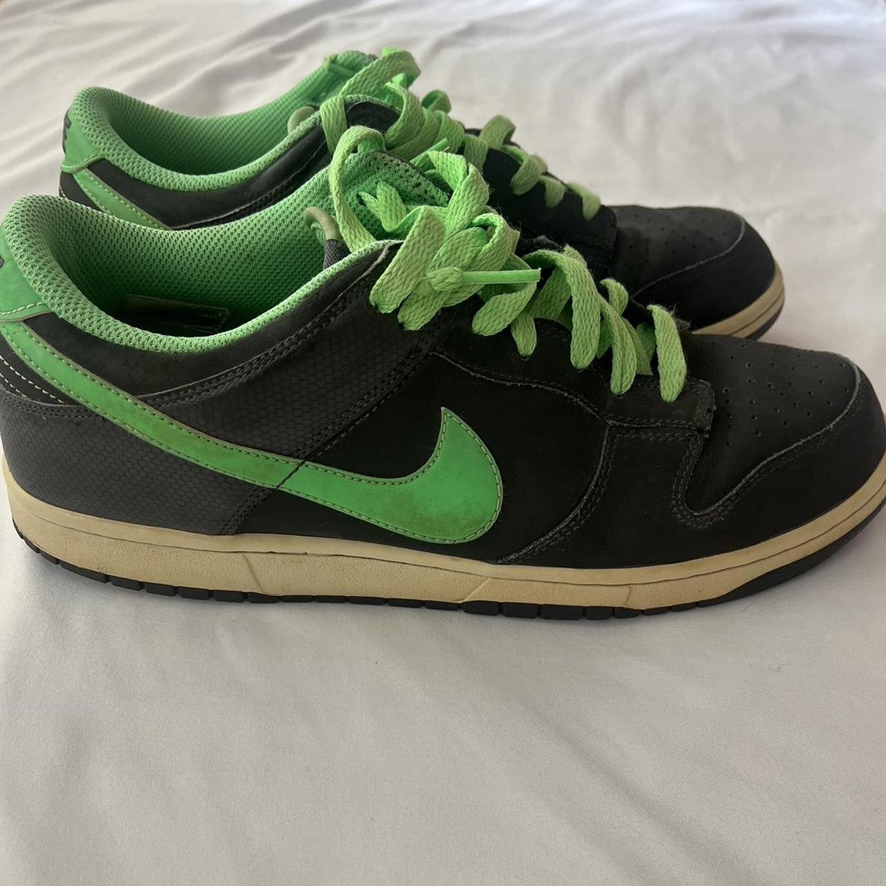 lime green and black dunks