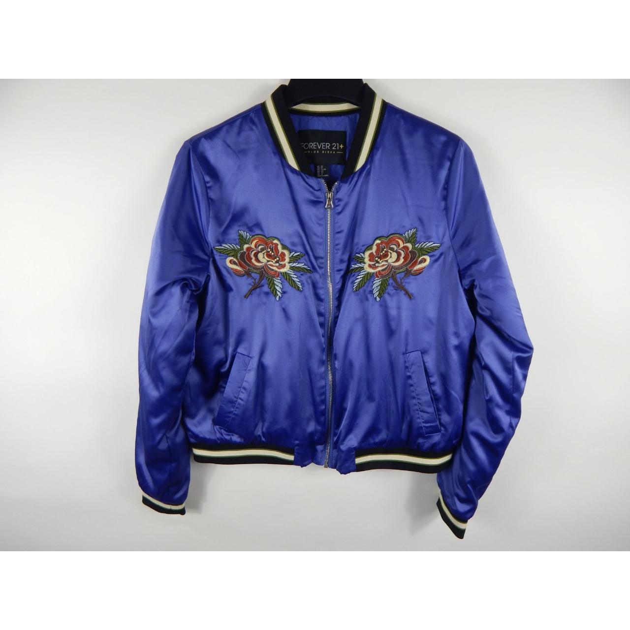 Forever 21+ Sukajan Embroidered Floral Bomber