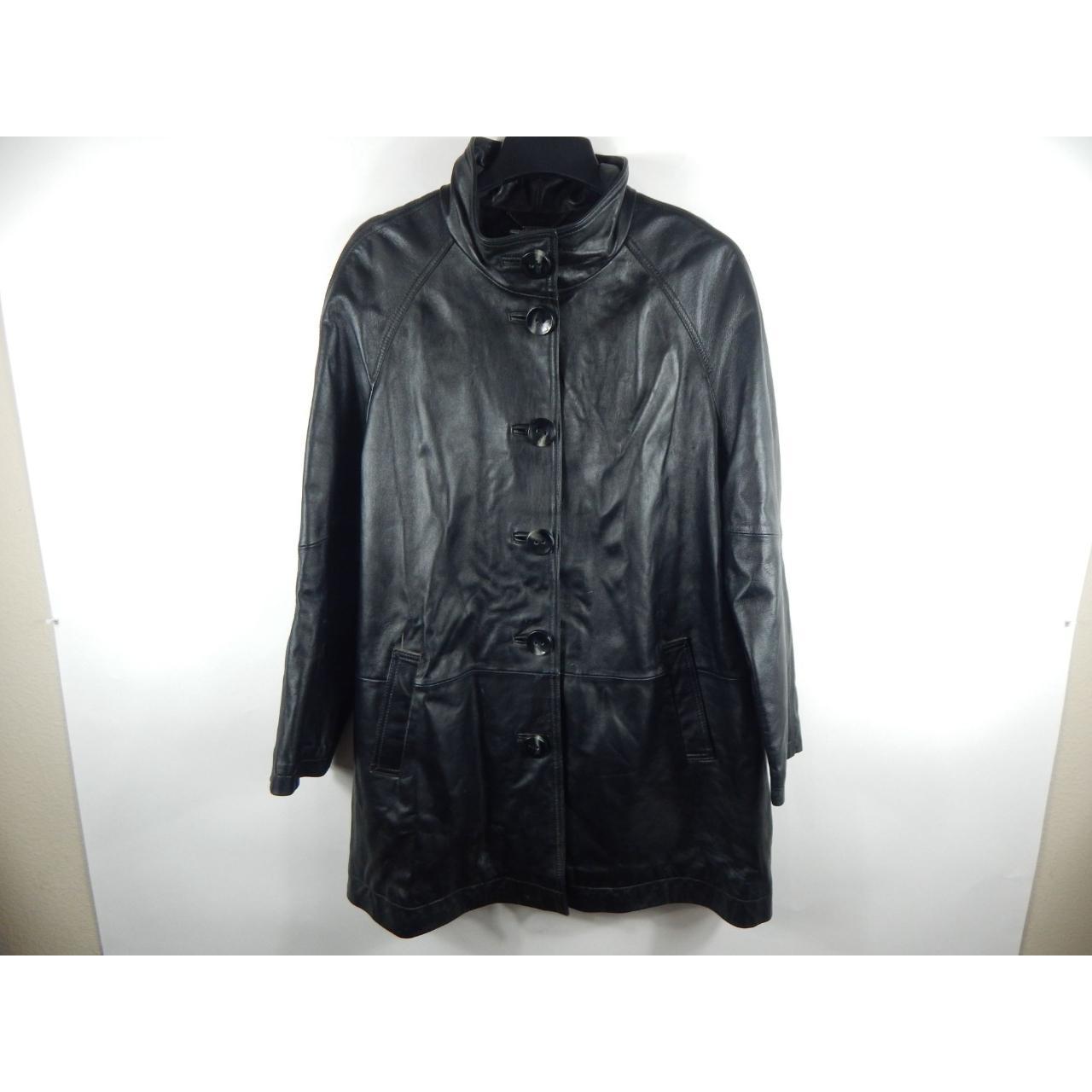 Worthington top Genuine Lambskin y2k Leather Black Jacket S