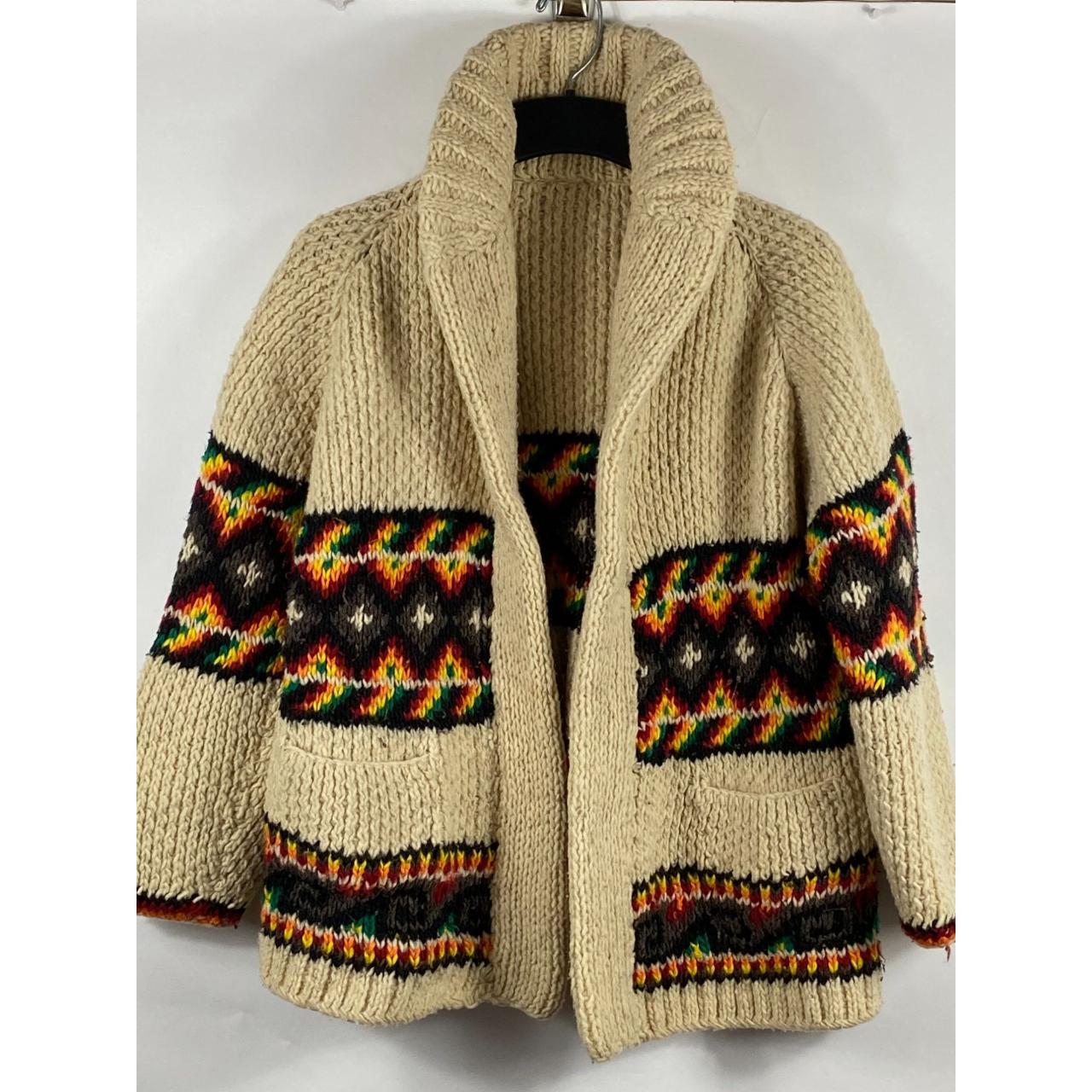 VNTG Unbranded Fair Isle Pattern Knitted Cowichan... - Depop