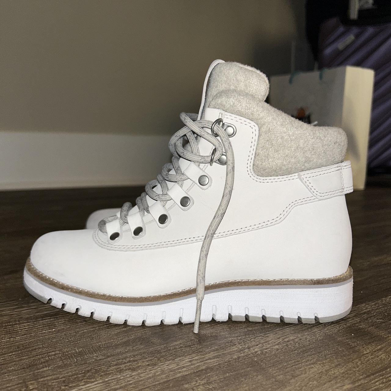 Cole Haan white boots size six barely. Depop