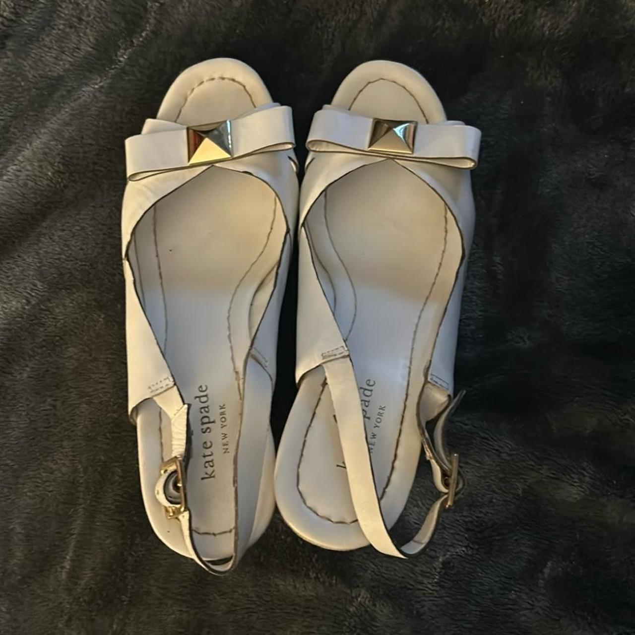 kate spade white wedges