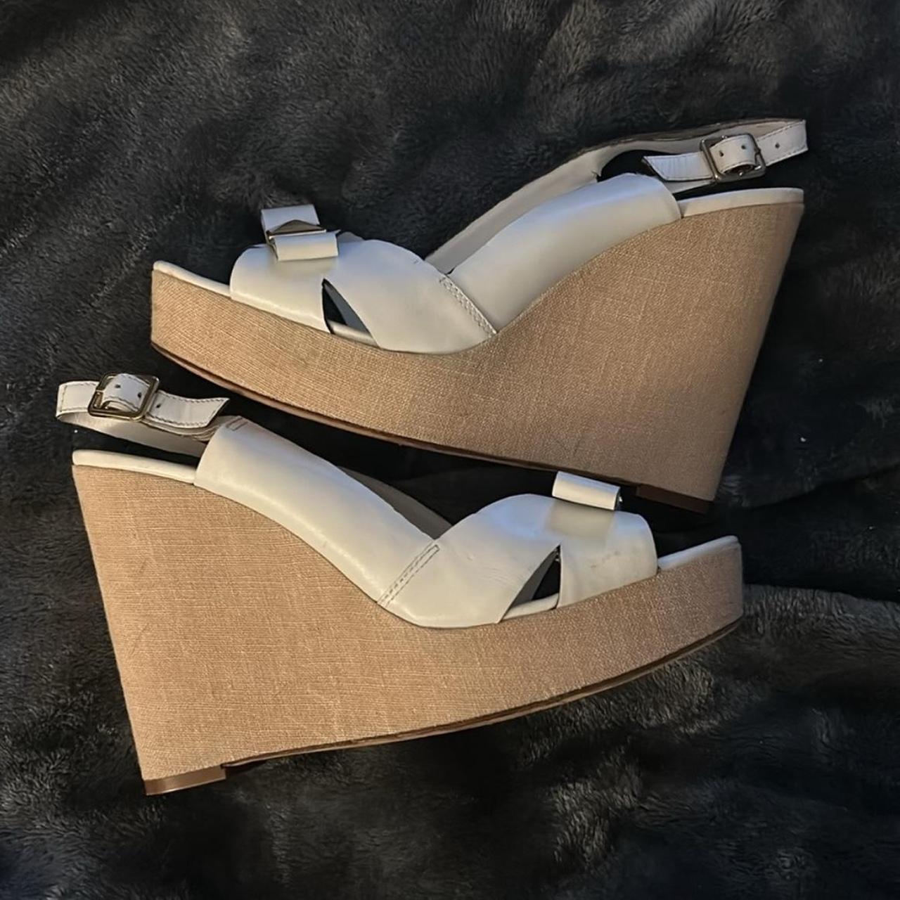 kate spade white wedges