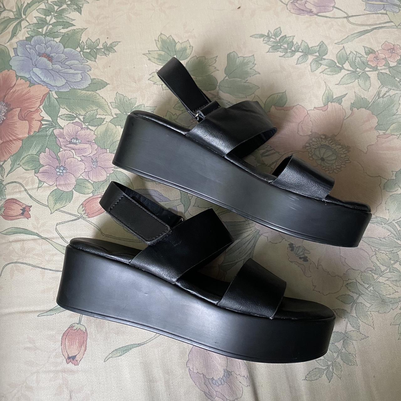 Black Platform Sandals Bamboo brand excellent Depop