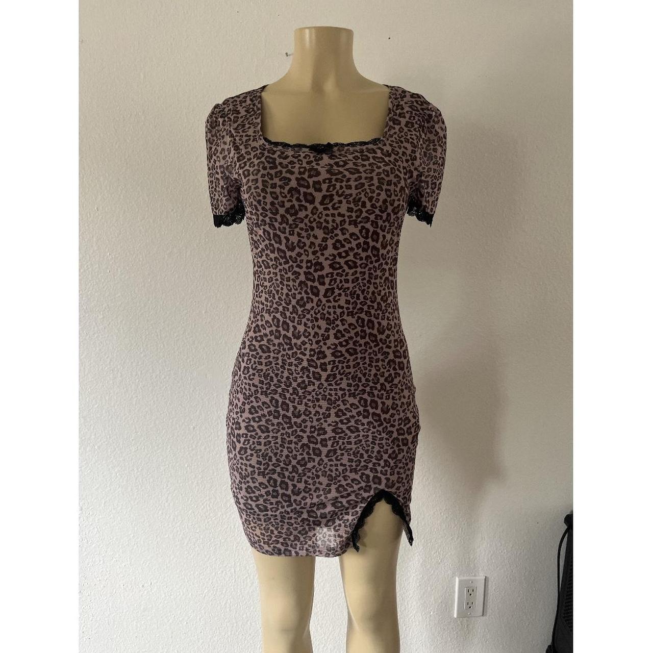 Leopard baby doll dress, Y2k inspired with lettuce... - Depop
