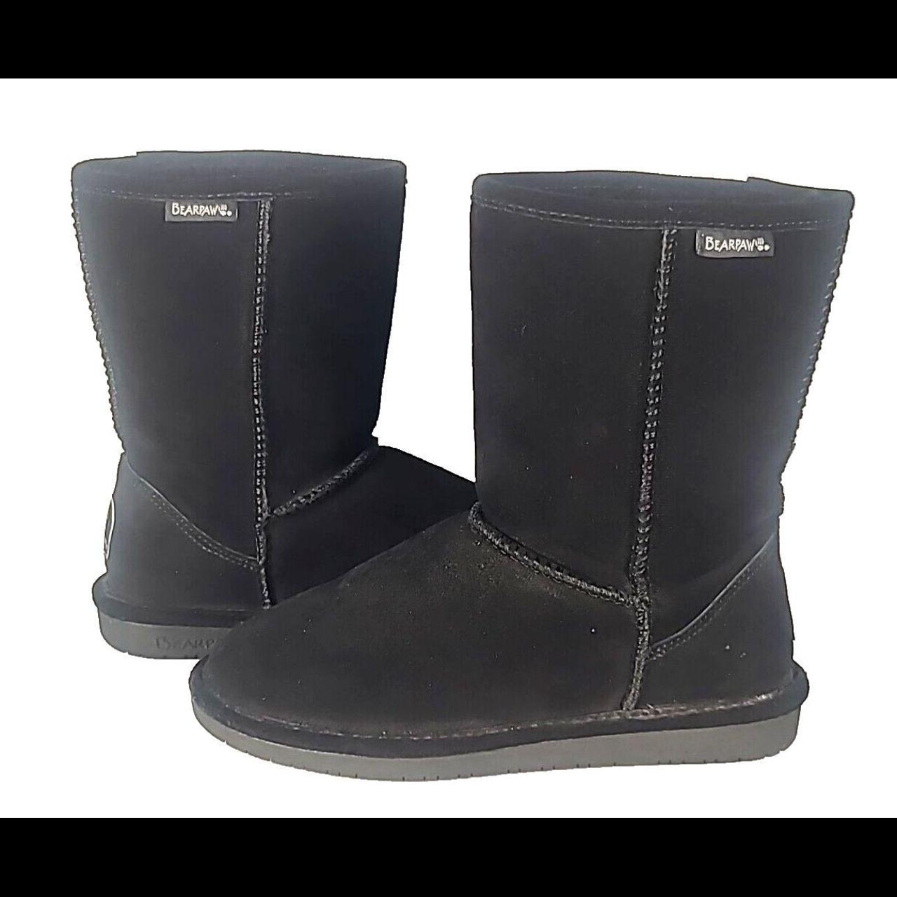 Bearpaw Emma Short Womens Size 7 US Black Sheepskin. Depop