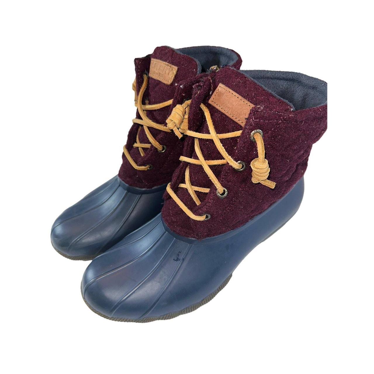 Maroon sperry duck boots hotsell