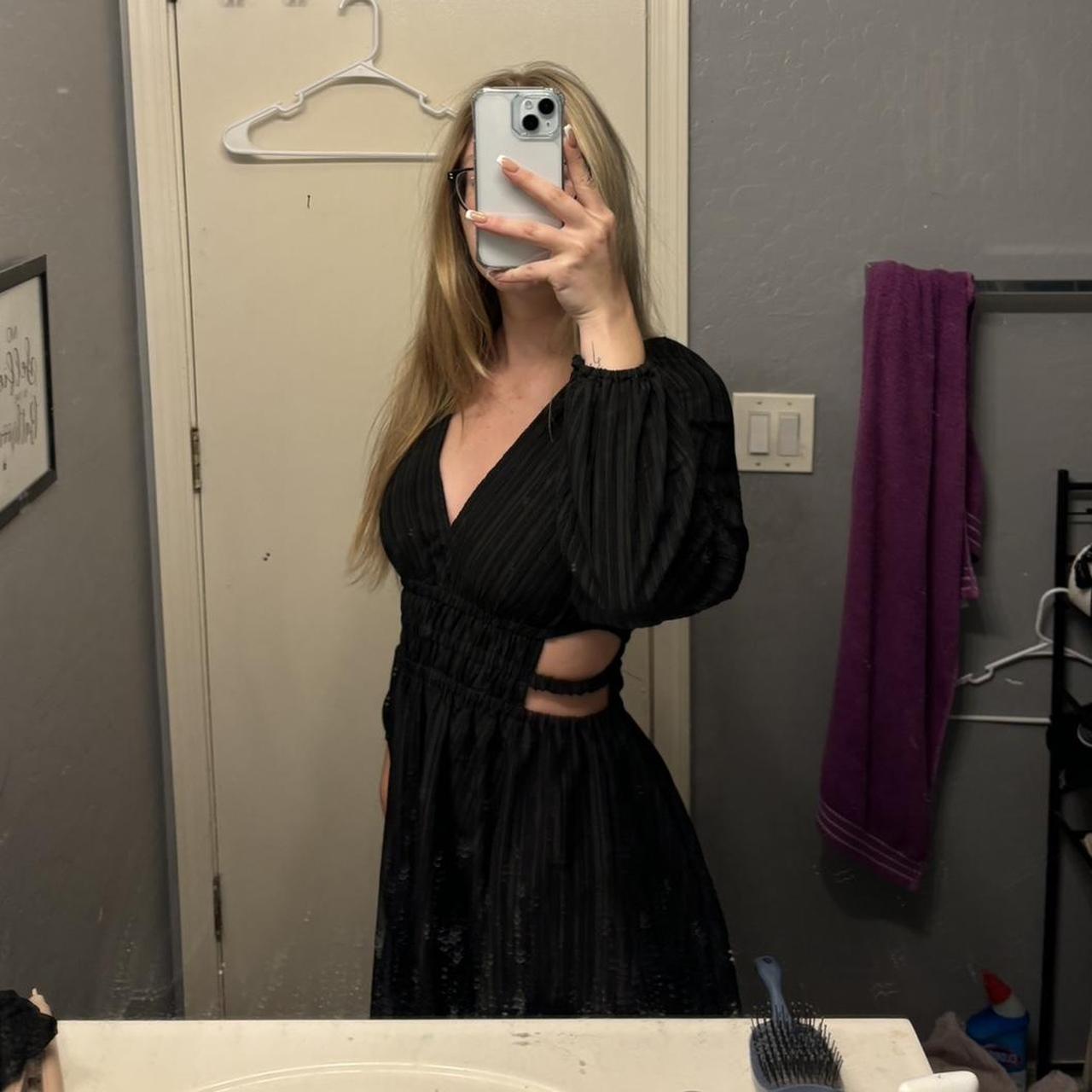 cute black dress size small open sides shorter. Depop