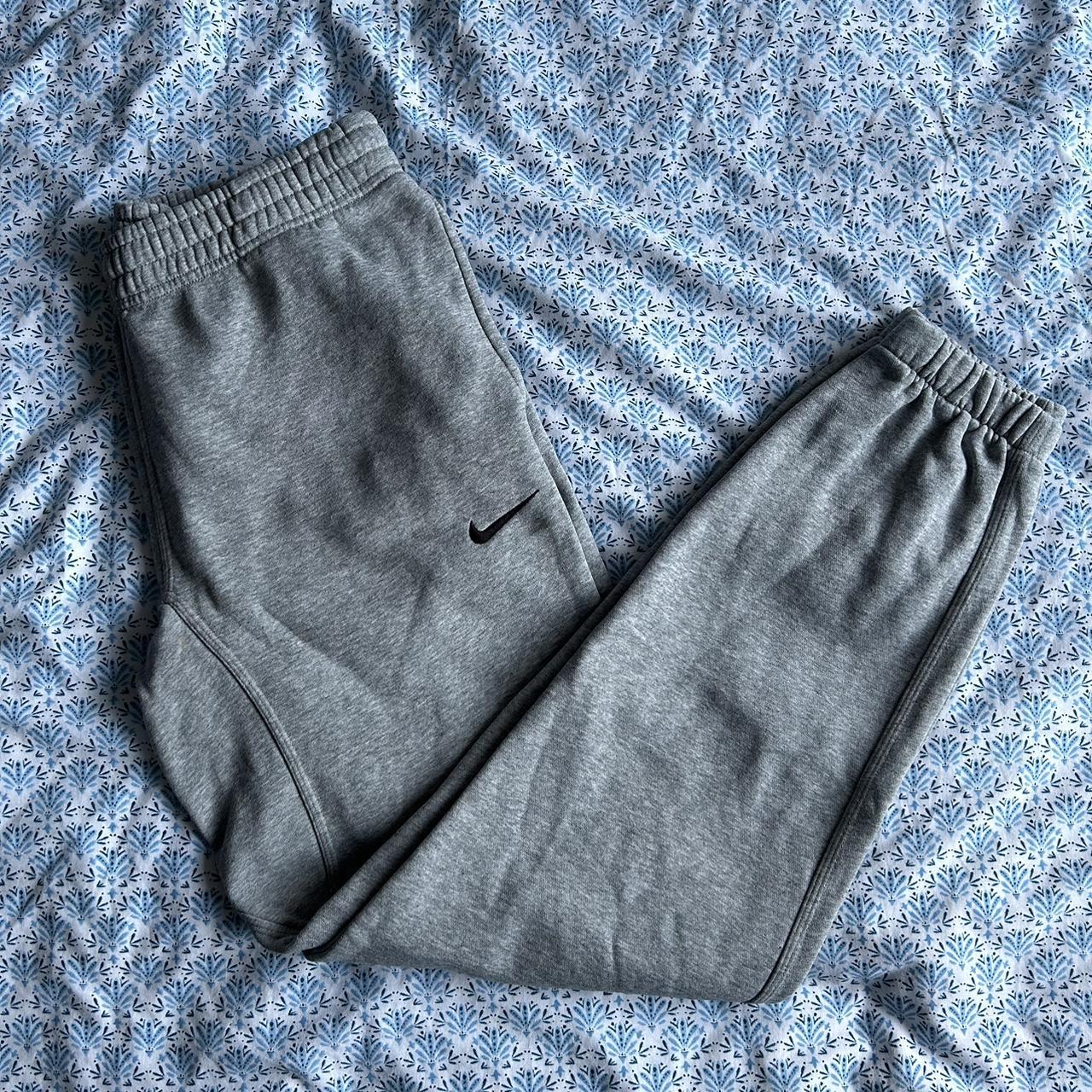 nike grey joggers black tick