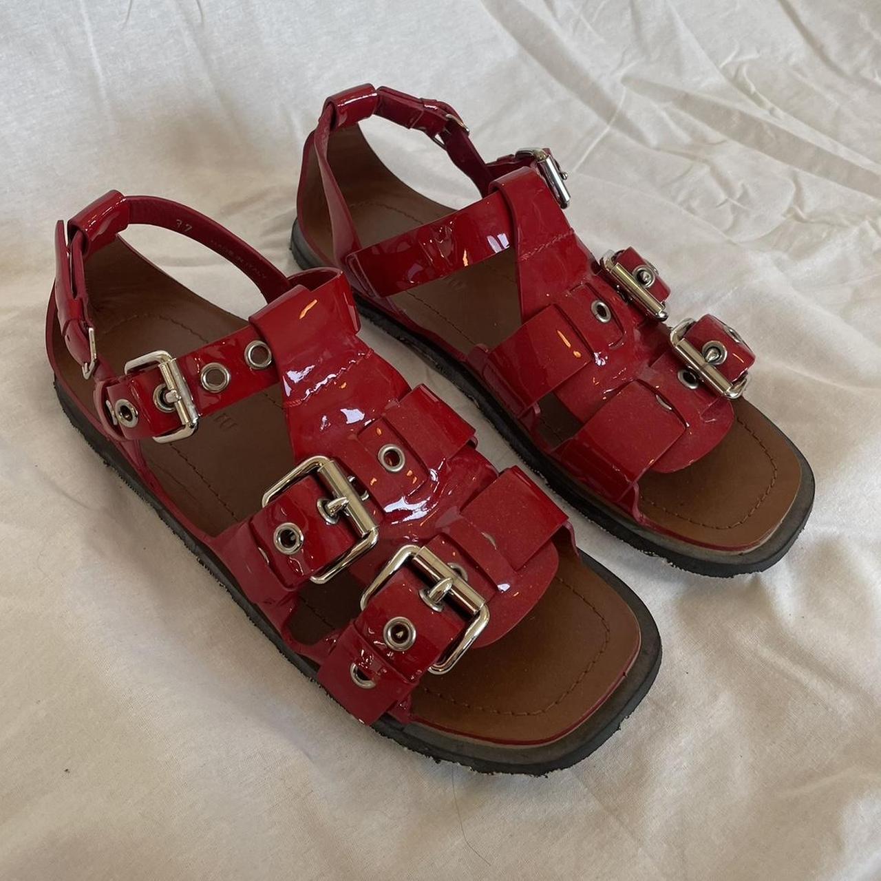 Miu Miu Women's Sandals - Red - US 7.5 – Red Miu … - image 5