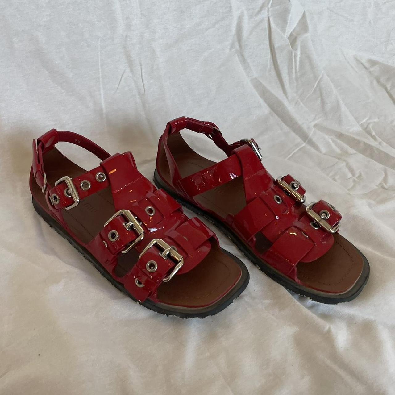 Miu Miu Women's Sandals - Red - US 7.5 – Red Miu … - image 3