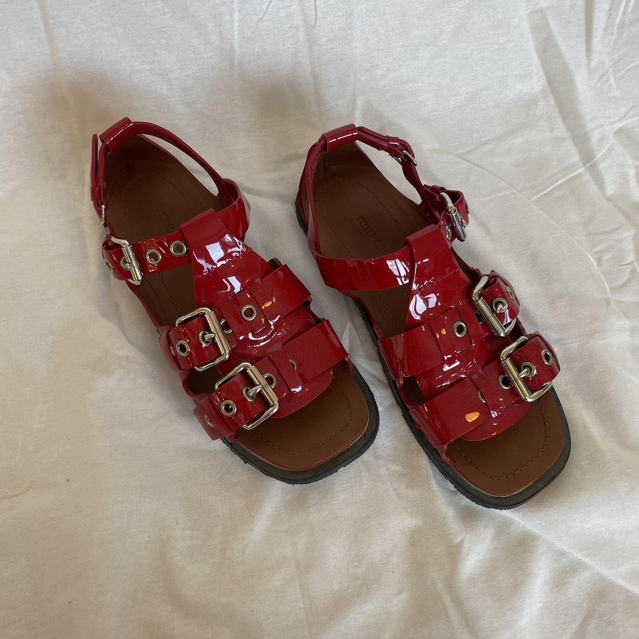 Miu Miu Women's Sandals - Red - US 7.5 – Red Miu … - image 1