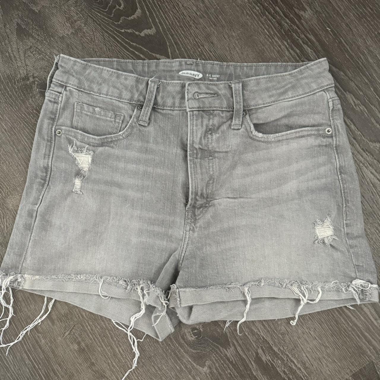 Gray old navy distressed denim shorts.. High Rise .. | Depop