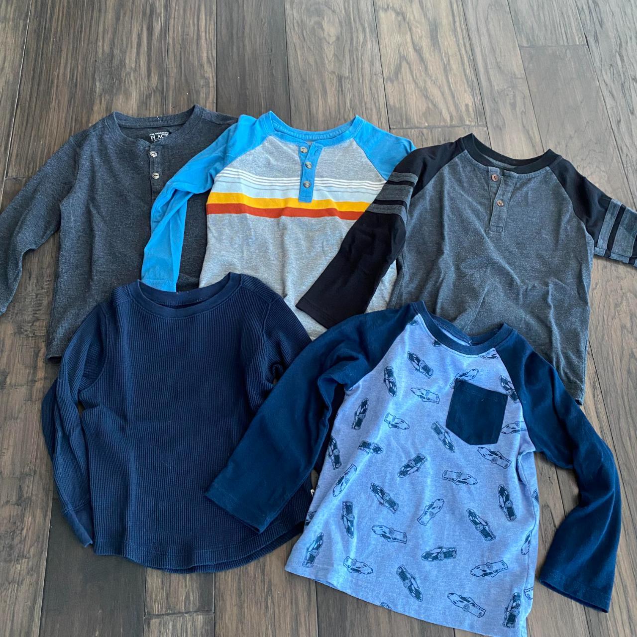 Boys 4T Long Sleeve Shirt Bundle Grey Thermal is... - Depop