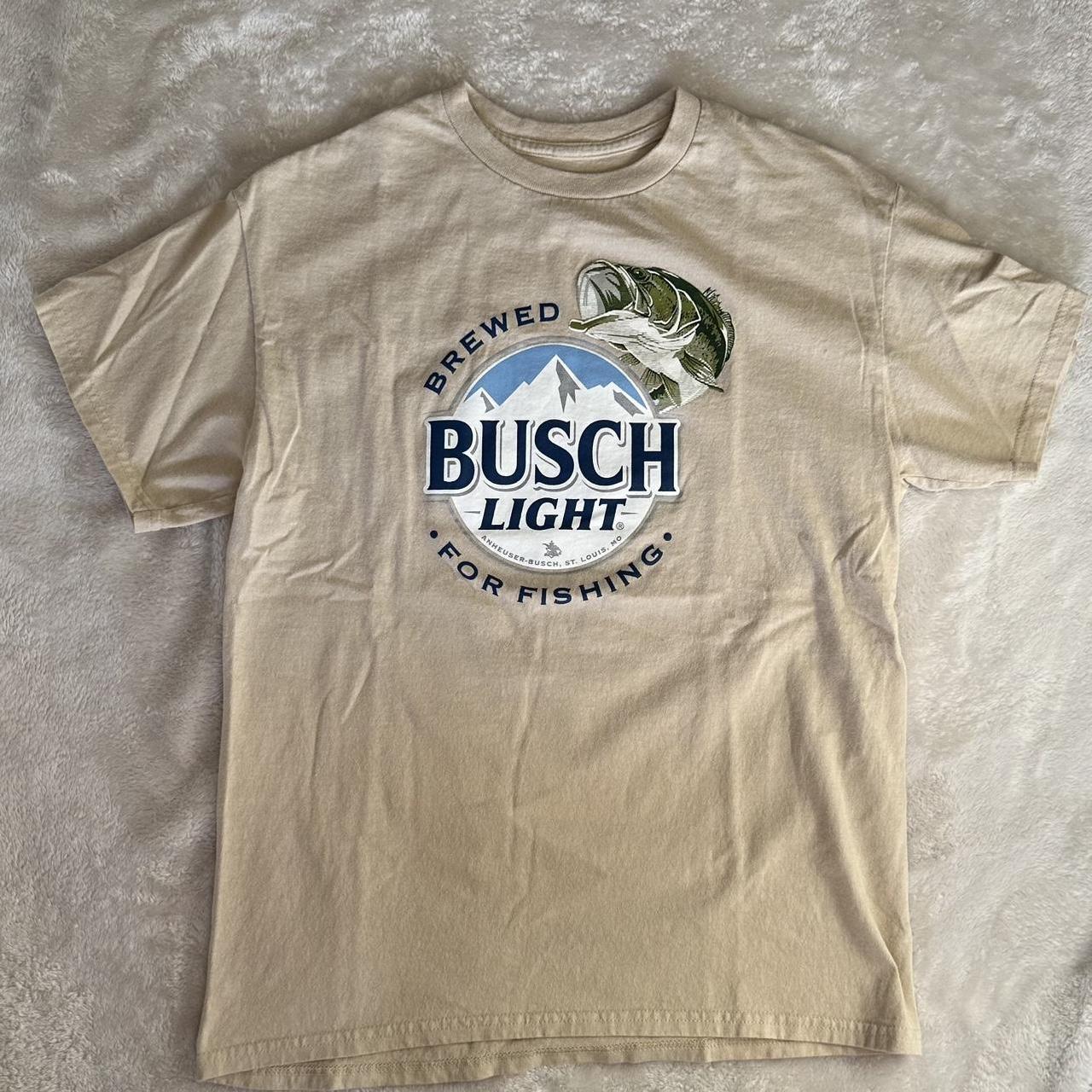 Busch Light fishing t-shirt. Size medium. Worn twice - Depop
