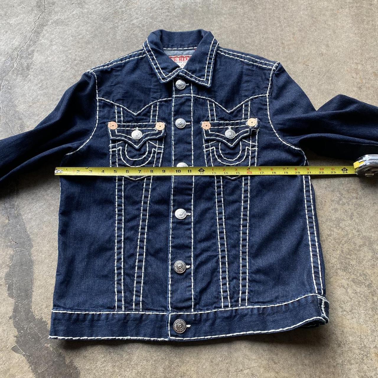 Y2K True Religion Thick Stitch Blue Denim Jacket 🧥 | Depop