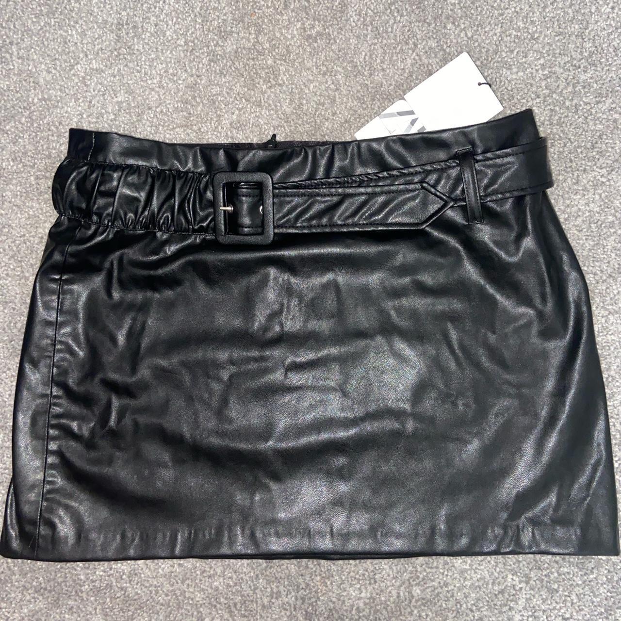 Brand new zara leather mini skirt. Paid £25 - Depop