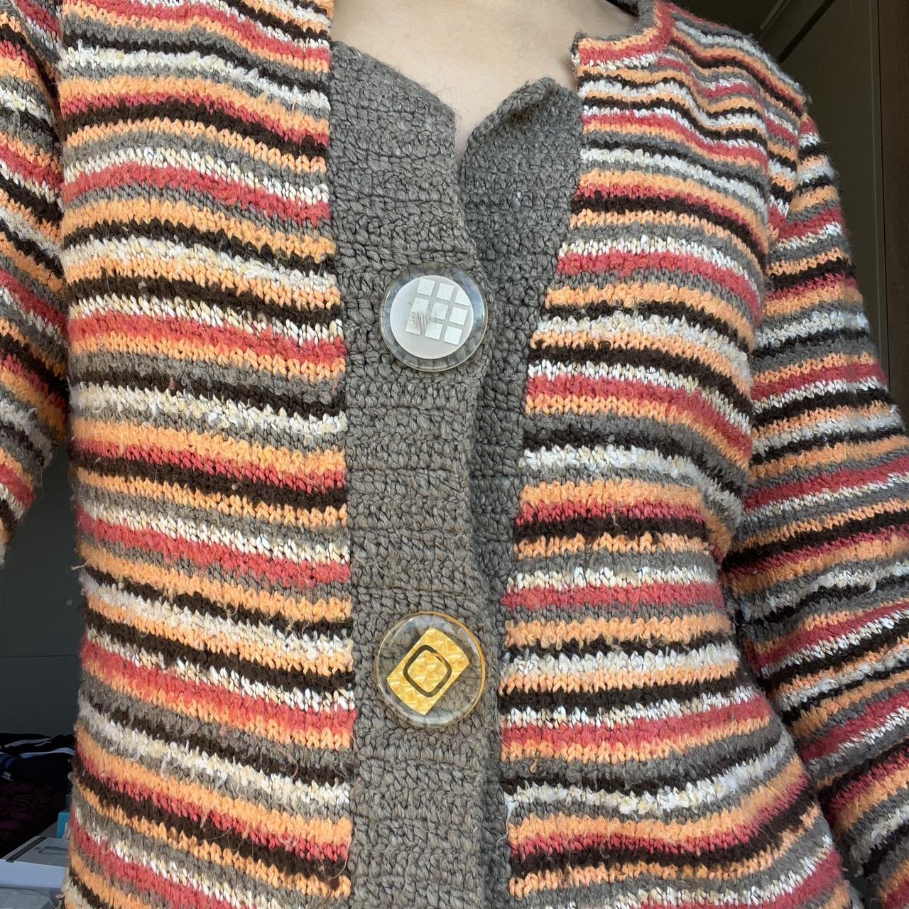 Per Una orange and brown cardigan Mismatch... - Depop