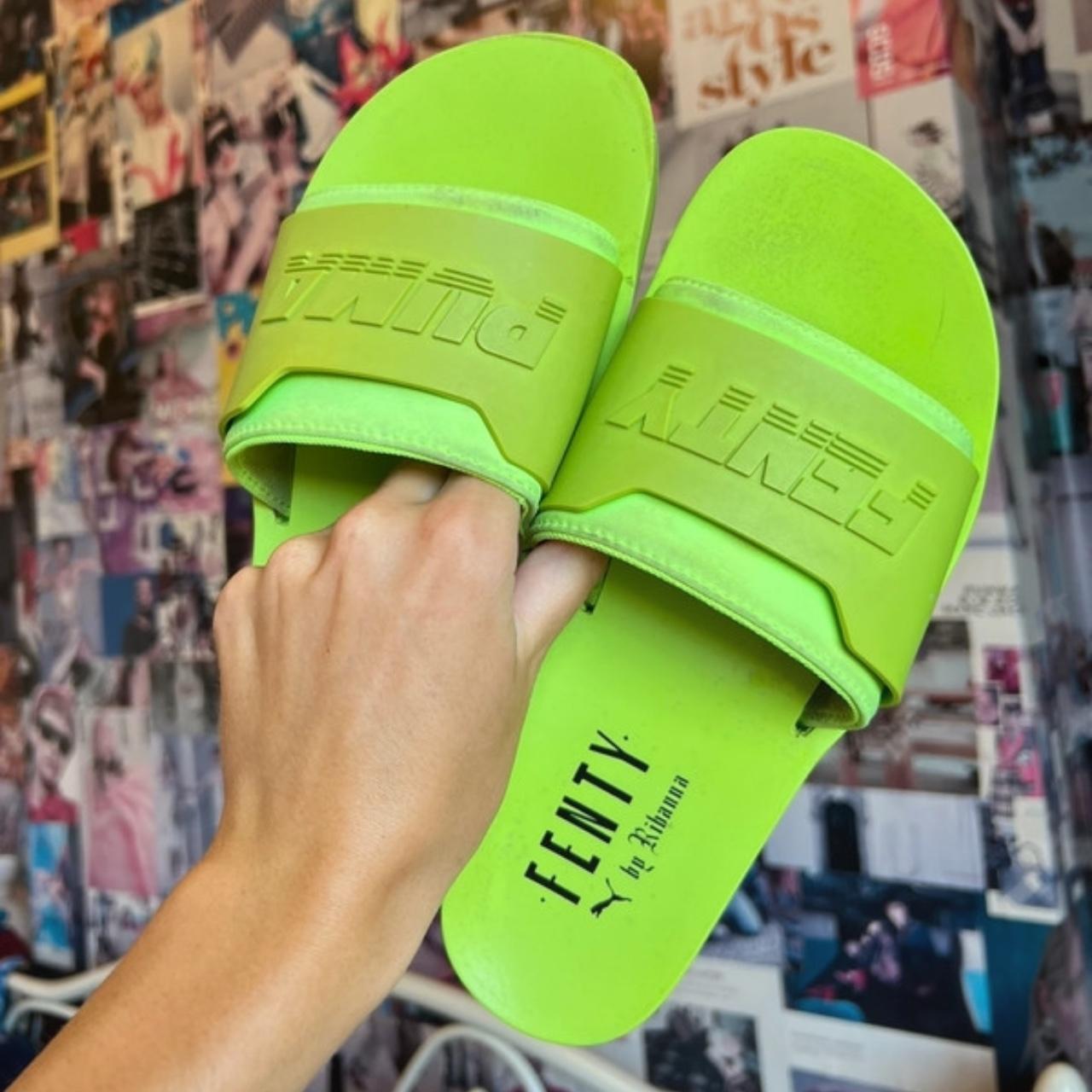 Fenty Puma neon green slides Bought for 80 Good