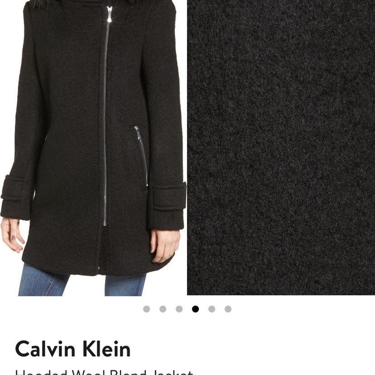 Calvin klein hooded wool coat hotsell