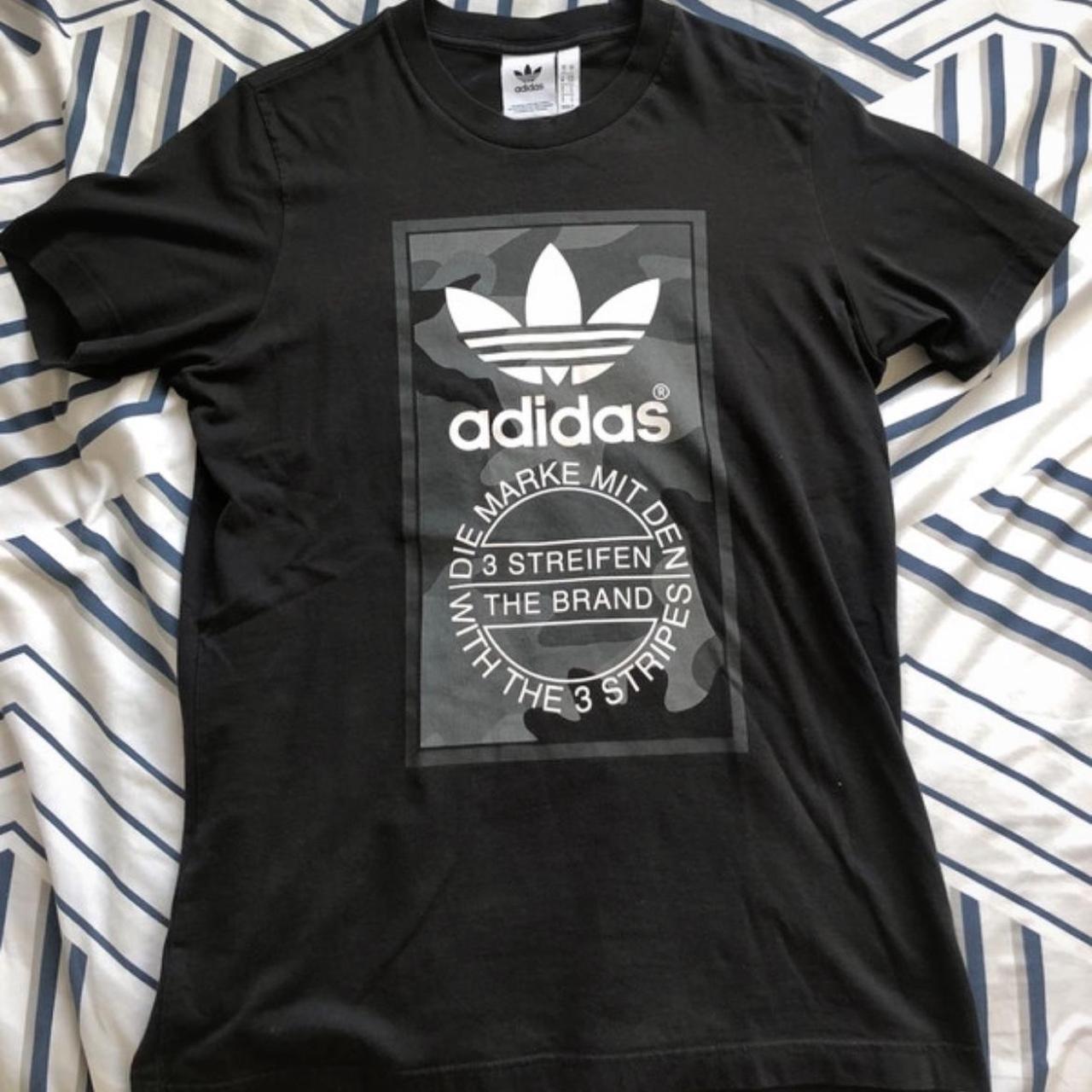Adidas t-shirt Black Cracked design (it is... - Depop