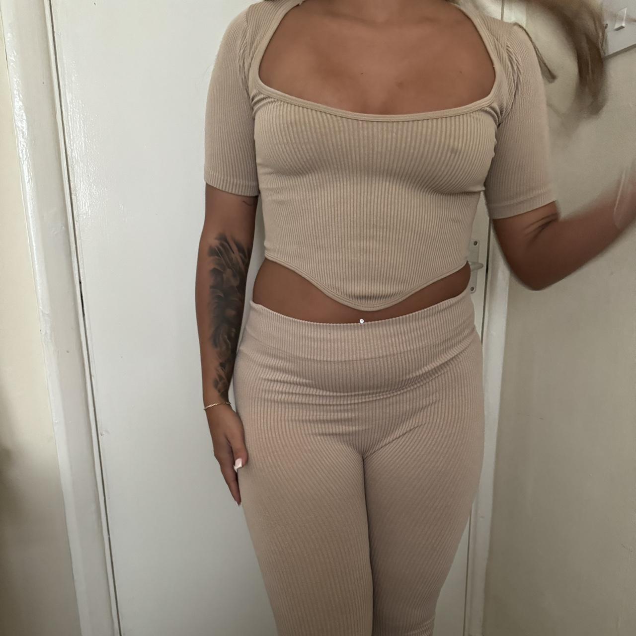 Beige/nude two piece set - Depop