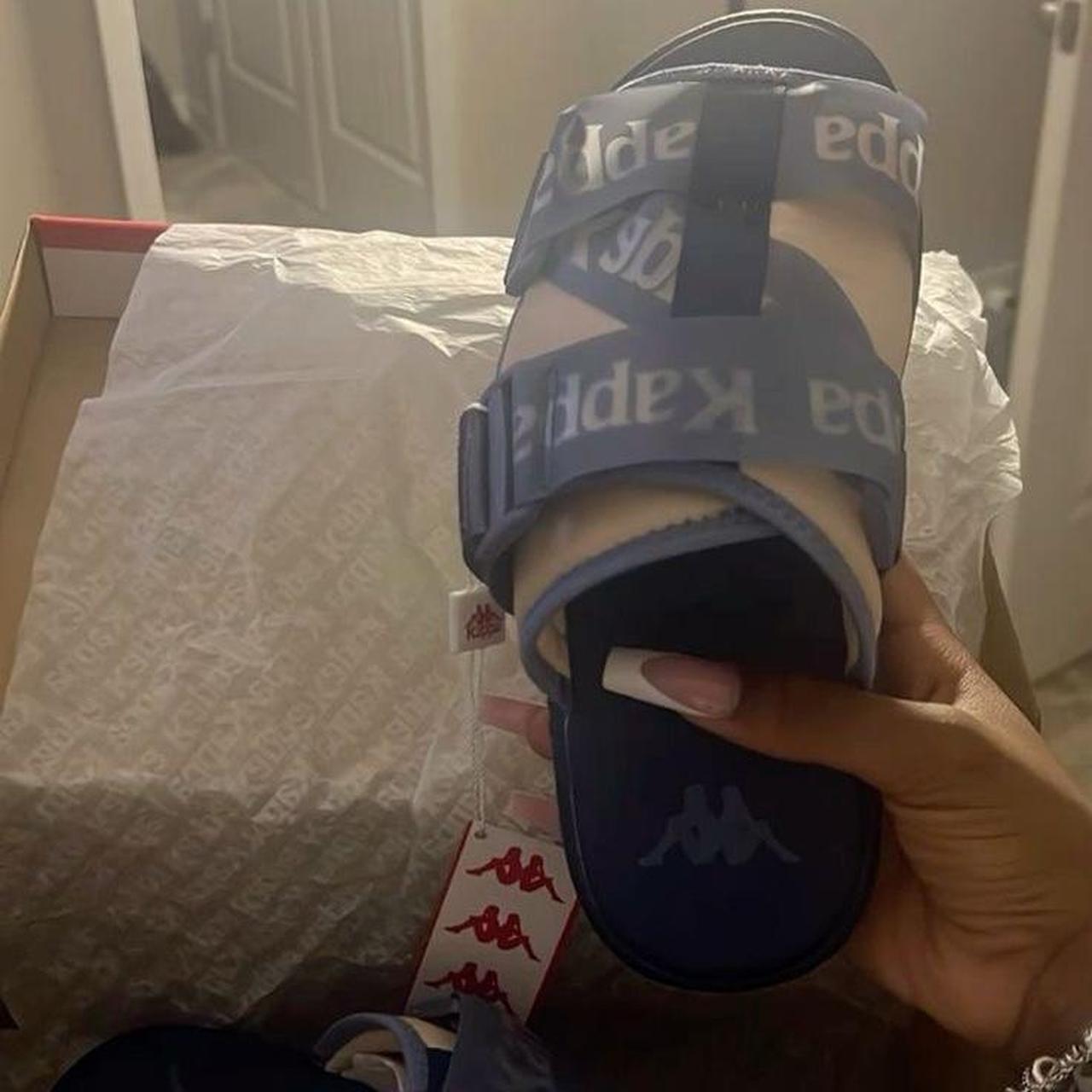 Kappa slides worn once just cleaning my closet - Depop