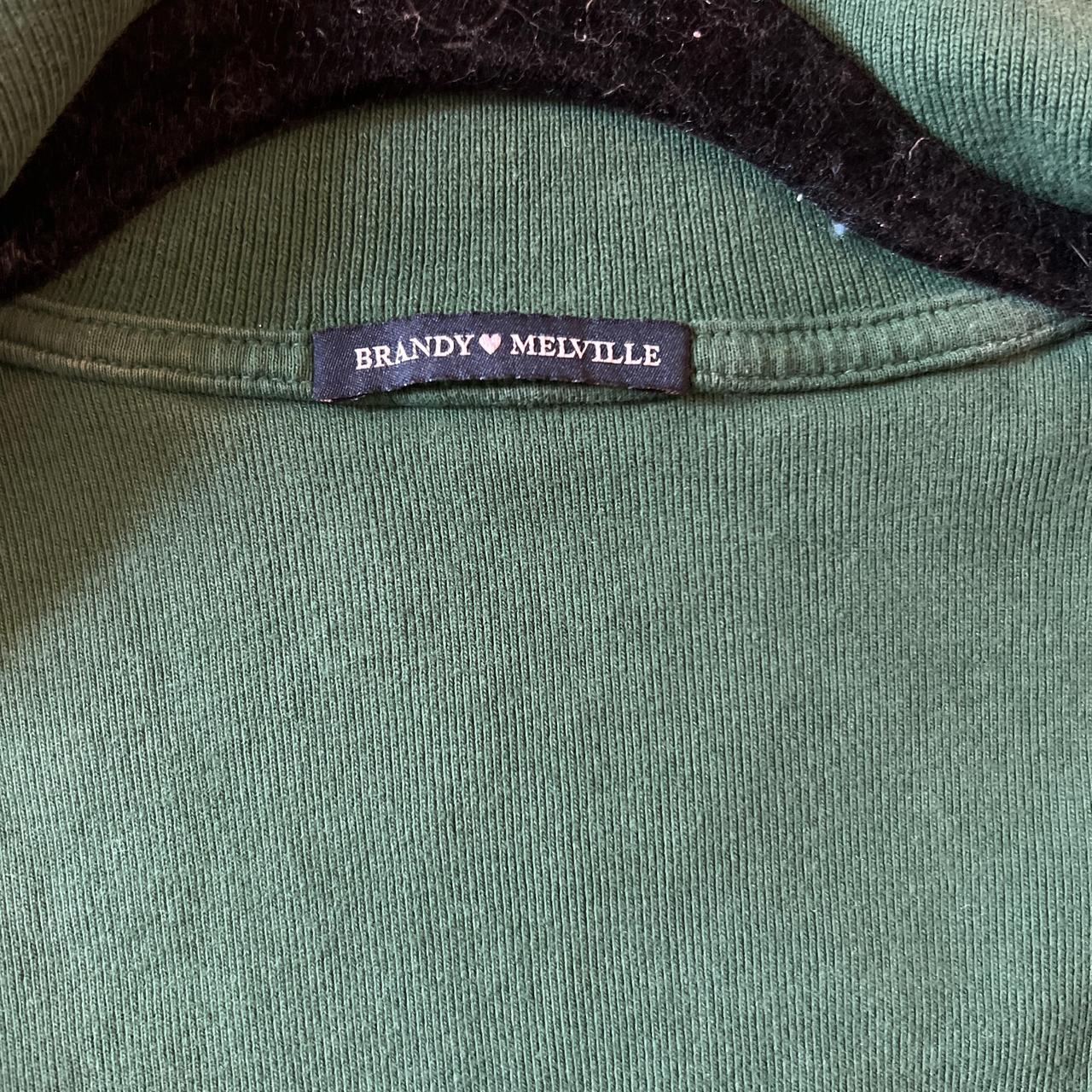 Green Brandy Melville cropped buttonup top... Depop