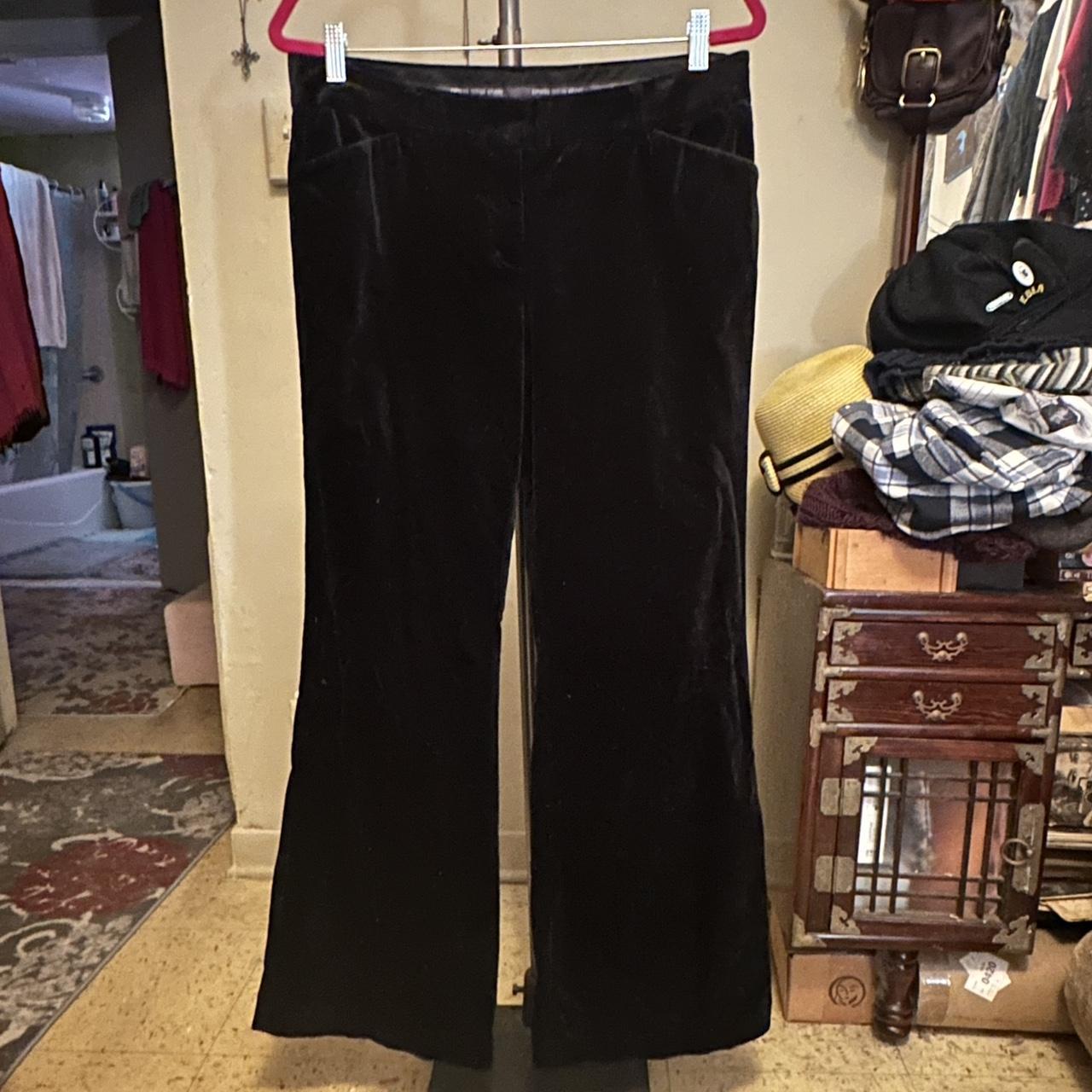 EXPRESS Design Studio Black Velvet Editor Pants. Depop