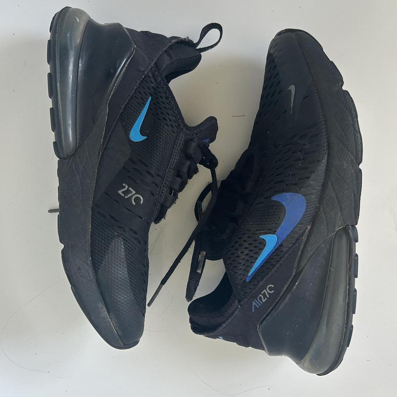 nike black and blue 270s size 4 nike trendy shoes