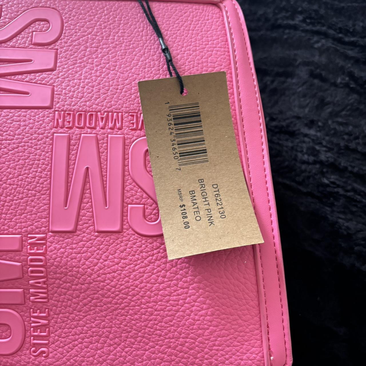 STEVE MADDEN bright pink bmateo store tote crossbody bag