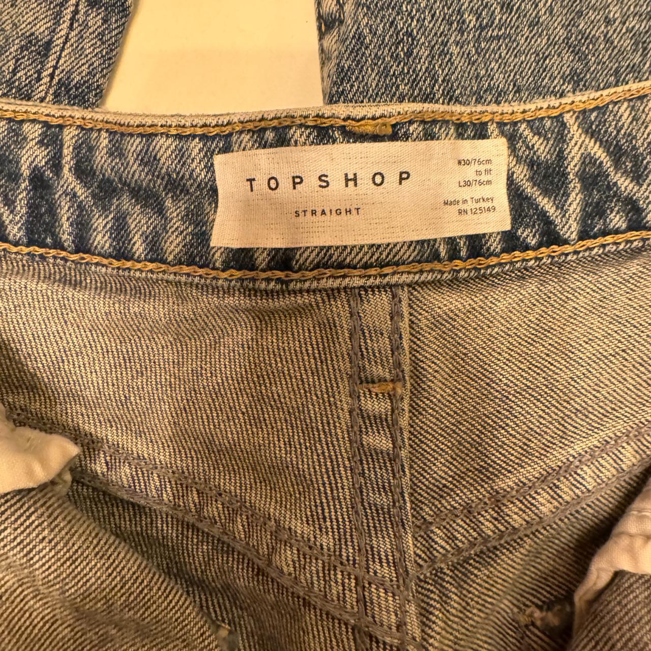 cropped straight jeans with raw hem, size... Depop