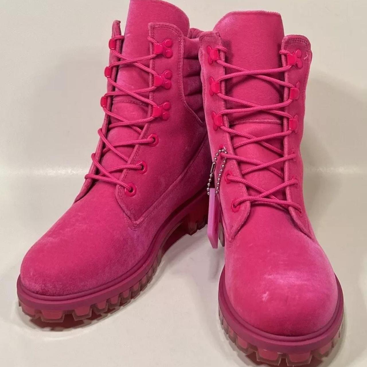 Pink timberlands women's size 11 best sale