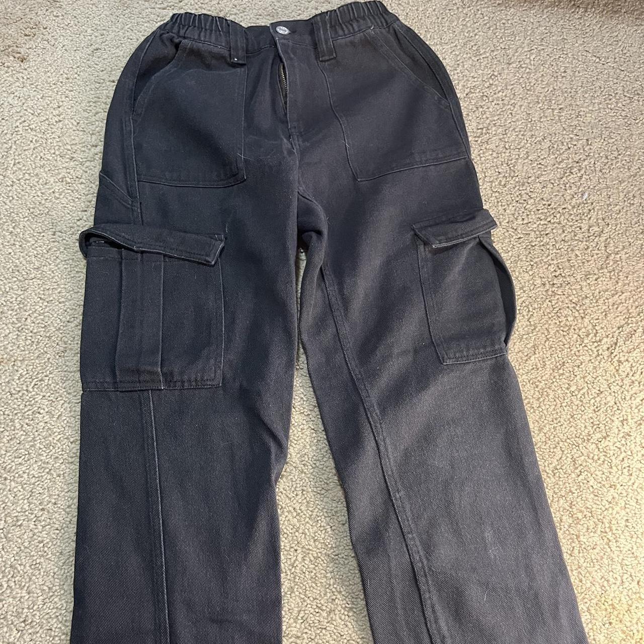 Black wide legged cargo pants Pacsun XS (could fit... - Depop