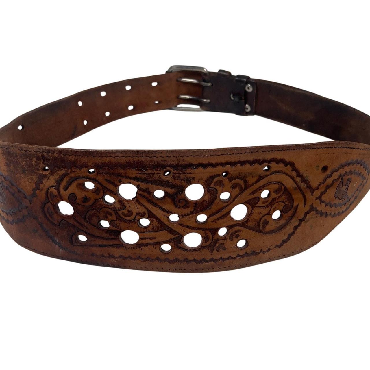 Source Unknown Men's Belt - Brown – Wide Stamped … - image 1