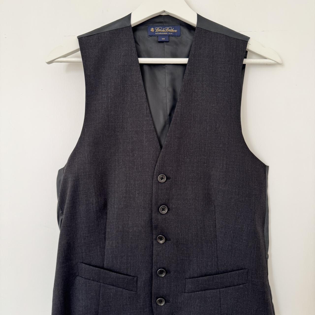 Dark grey and black Brooks Brothers waistcoat size