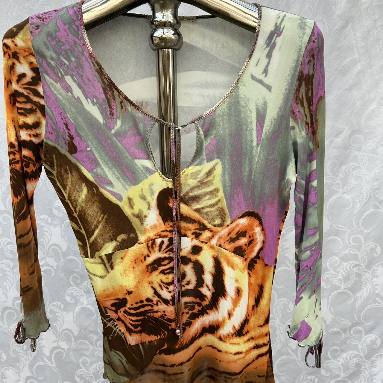 Class Roberto Cavalli multicoloured tiger top. 3/4 | Depop