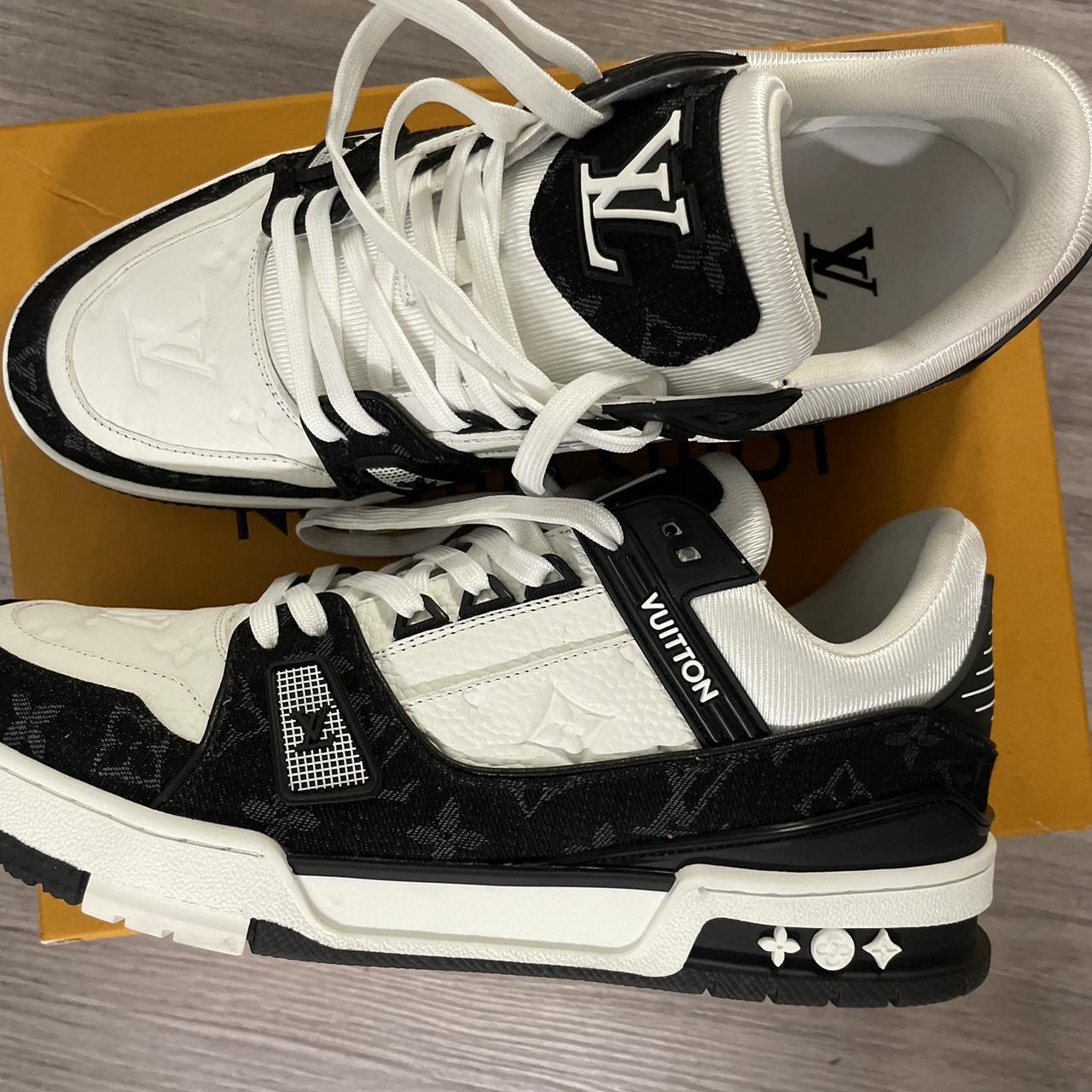 White Mens Black Trainers Size 11 LV Louis Vuitton Trainers, Size UK 11  MEN, Worn Once