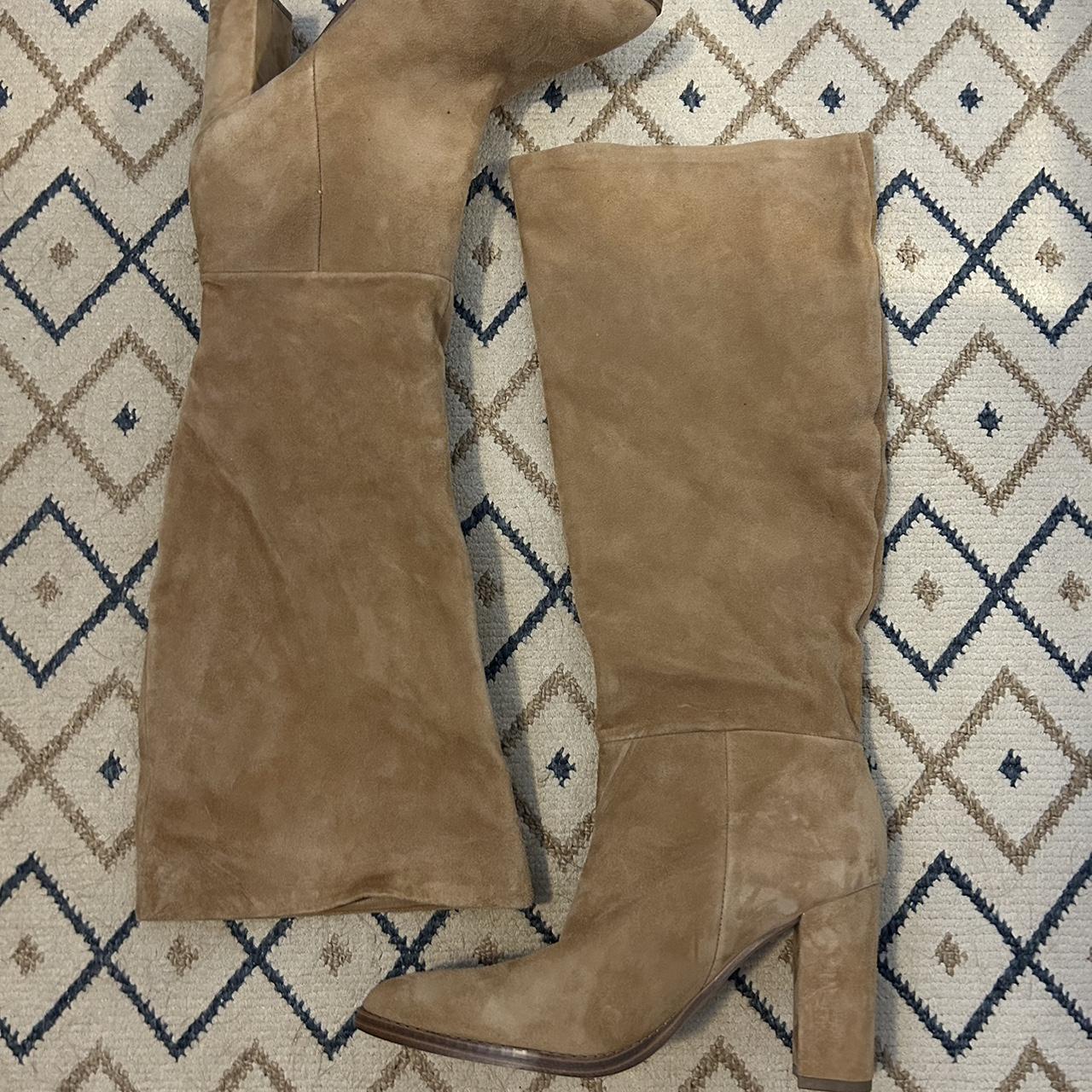 Size 8.5 tan suede Nine West calf length boots only. Depop