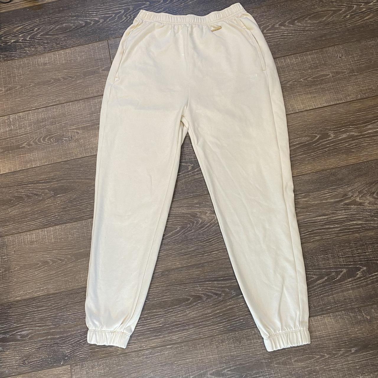 Gymshark X Whitney Simmons loose joggers white US... - Depop