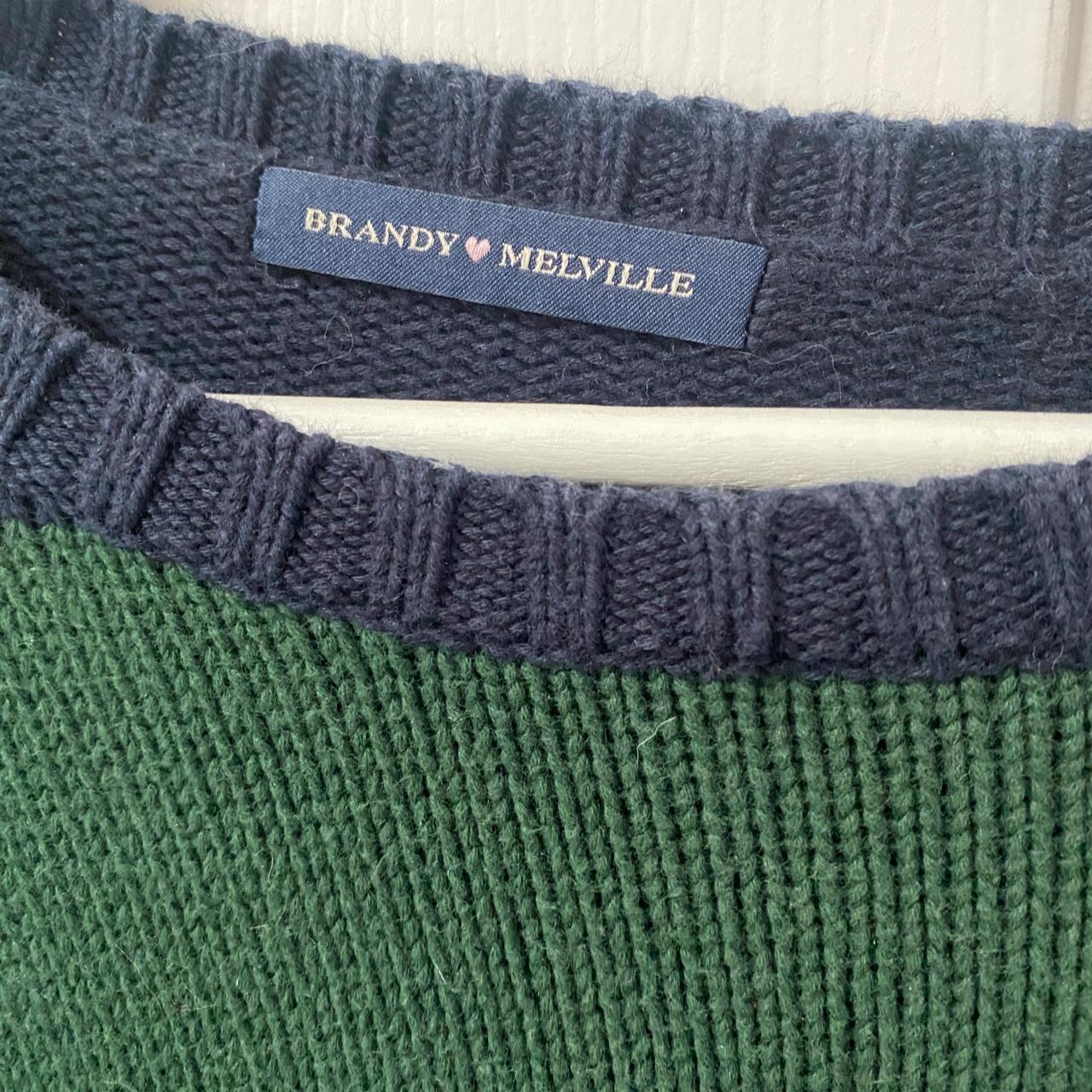 Brianna cotton thick green and blue stripe sweater Depop