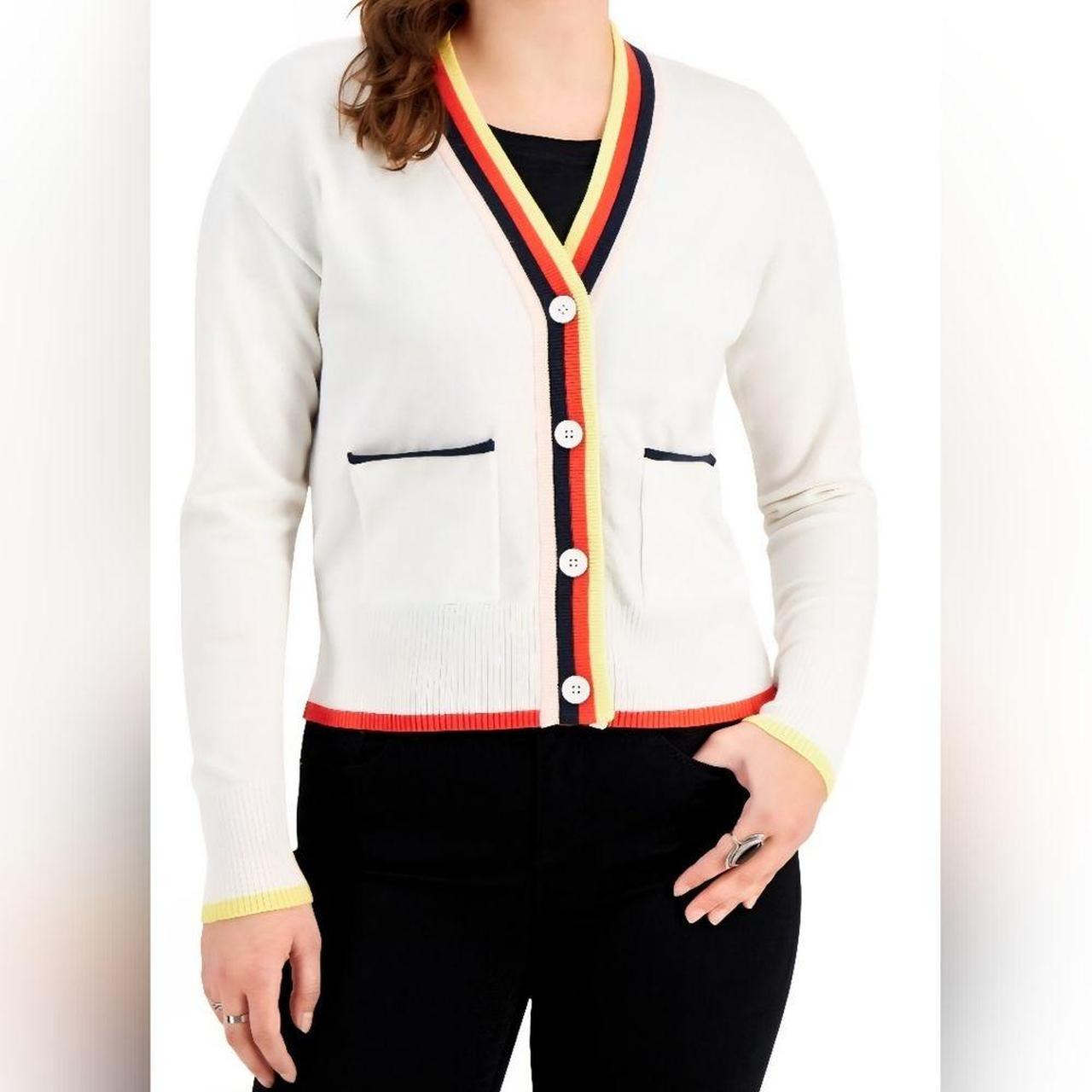Source Unknown Women's Cardigan - Cream/Red - M –… - image 1