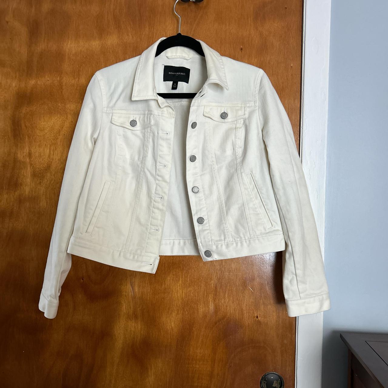 White banana republic, jean jacket Depop