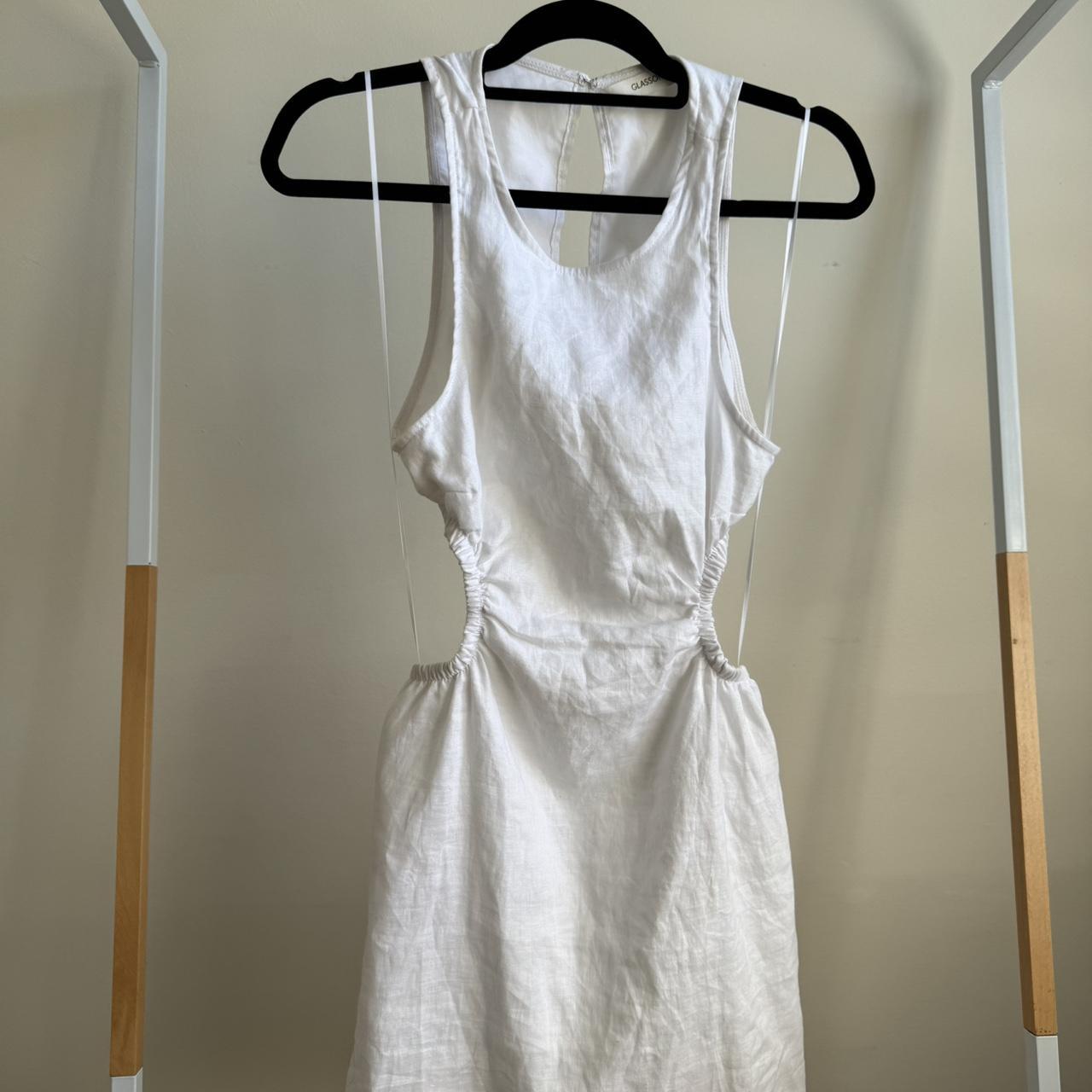 Glassons White Linen Mini Dress Size 6 Only been... - Depop