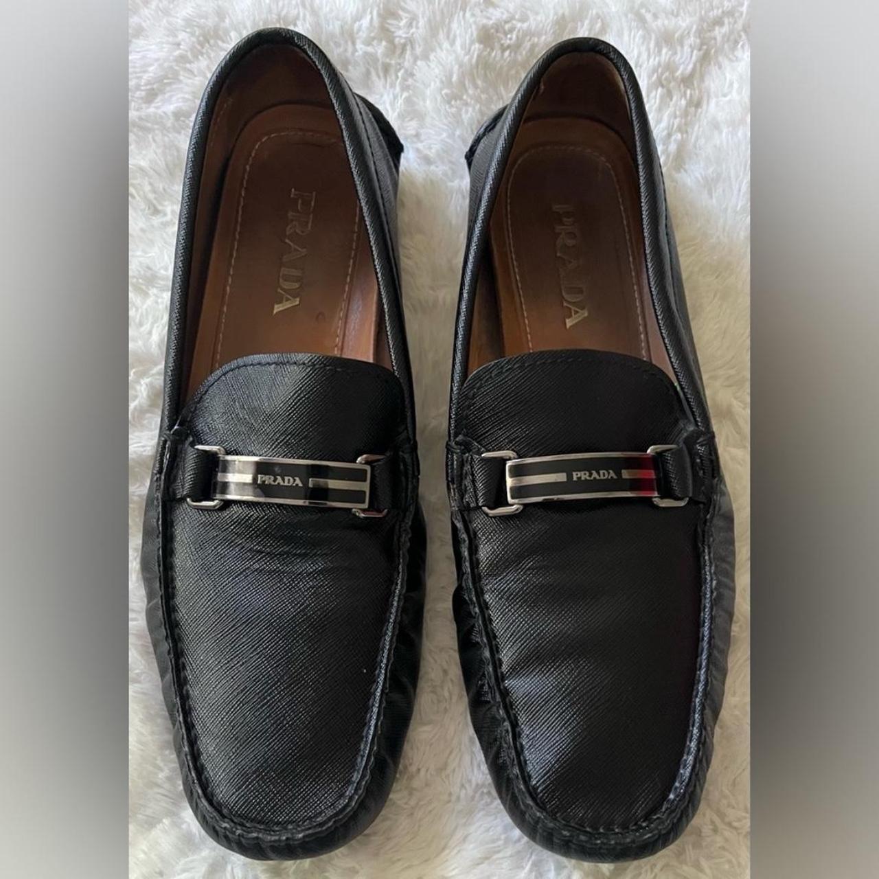 Vintage Authentic Prada Men's Black Buckle Depop