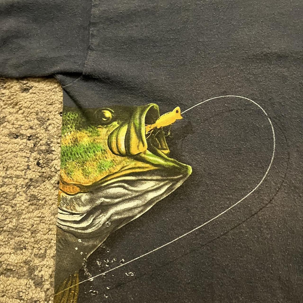 y2k fish nature shirt. size large fits tts. in good - Depop